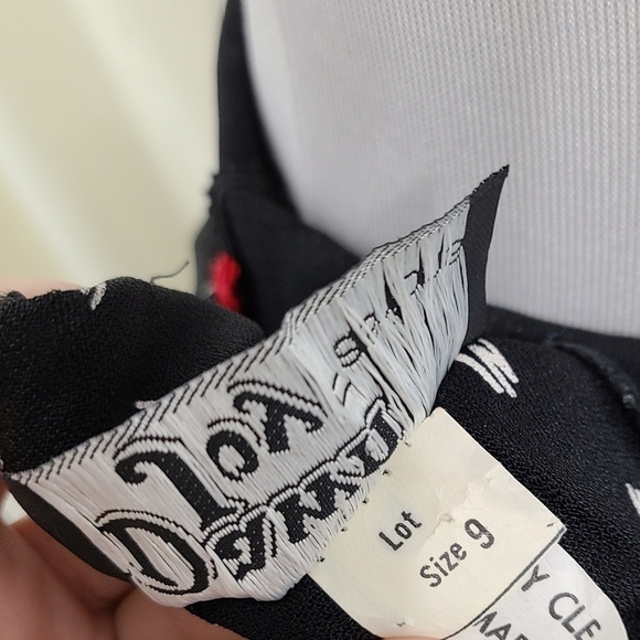 Vintage Dawn Joy peplum dress black and white abstract size 9 - Picture 6 of 6